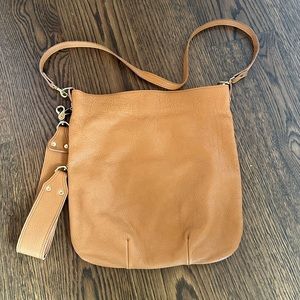 Clare V. Pebbled Leather crossbody in Tan
